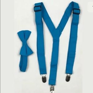 Boys Bow tie & Suspender Set Blue Etsy